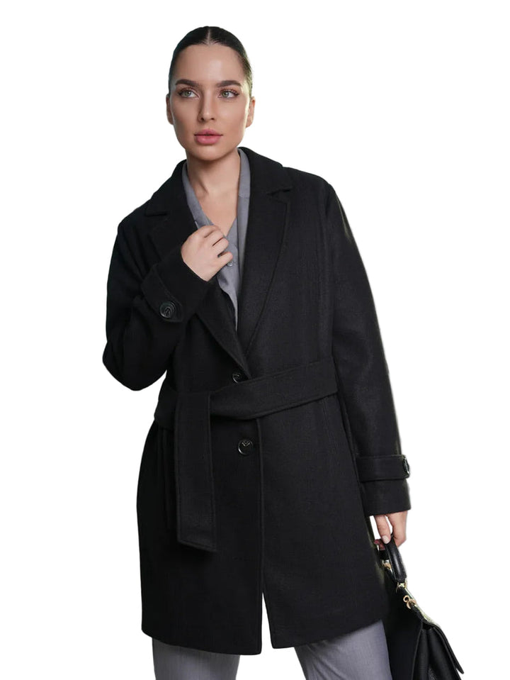Iseult - Elegante Abrigo Con Cinturón Para Atar