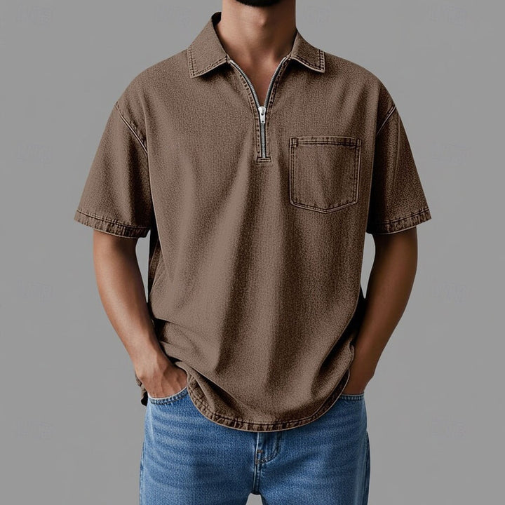 Alhan - Camisa Con Cremallera DenimCore