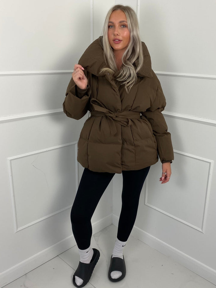 Heidie - Chaqueta Acolchada Corta Con Bolsillos En El Cinturón