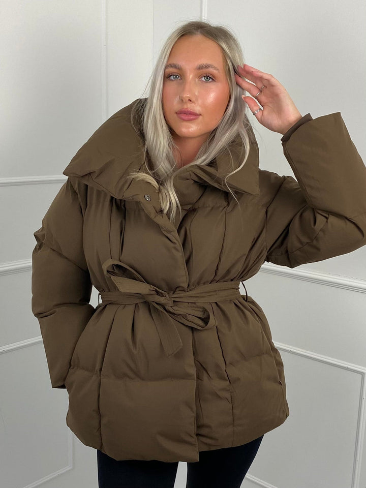 Heidie - Chaqueta Acolchada Corta Con Bolsillos En El Cinturón