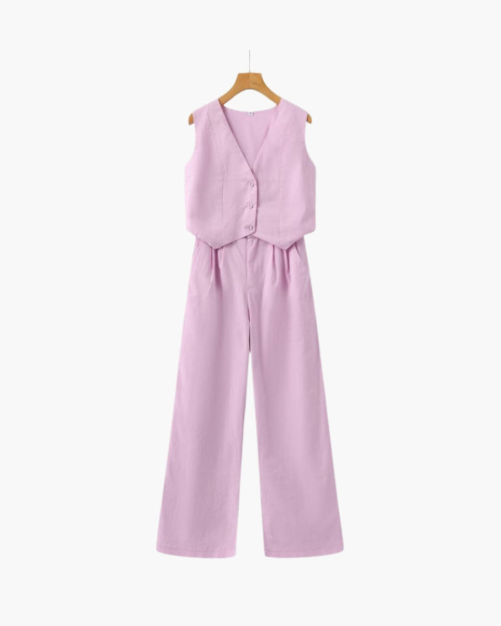 Lenaya - Traje De Lino De Dos Piezas