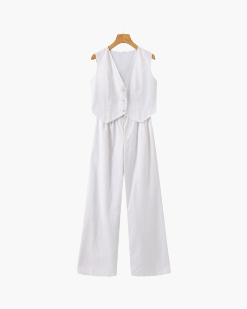 Lenaya - Traje De Lino De Dos Piezas