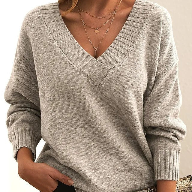 Mordane - Elegante Jersey De Manga Larga Con Cuello En V