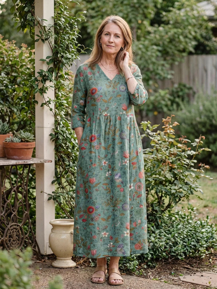 Meriana - Vestido Largo Floral De Alta Calidad