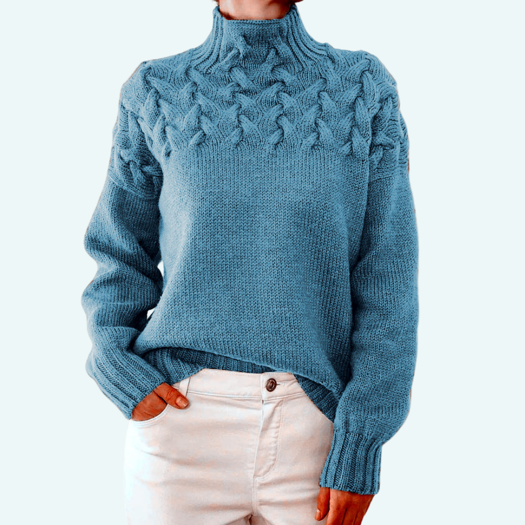 Farrah - Elegante Jersey De Cuello Alto De Punto