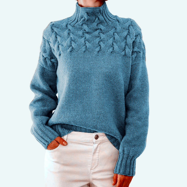 Farrah - Elegante Jersey De Cuello Alto De Punto