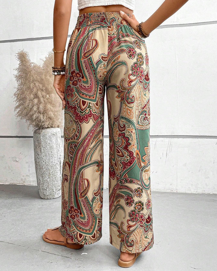 Narella - Pantalón Ancho Con Estampado De Cachemira