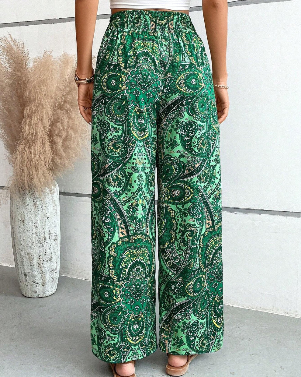 Narella - Pantalón Ancho Con Estampado De Cachemira