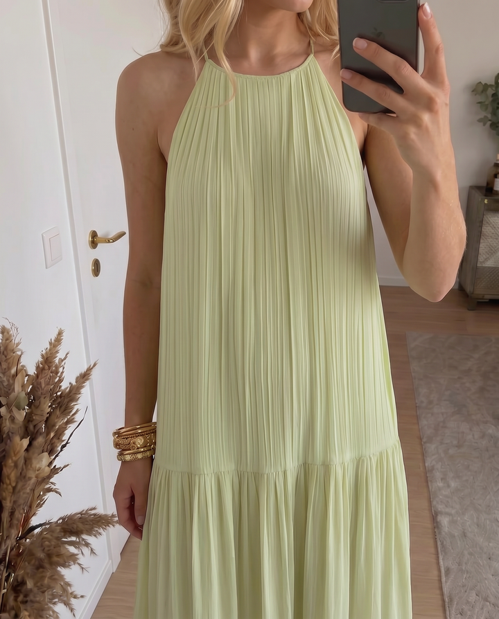Frazier - Vestido Largo sin Mangas con Pliegues
