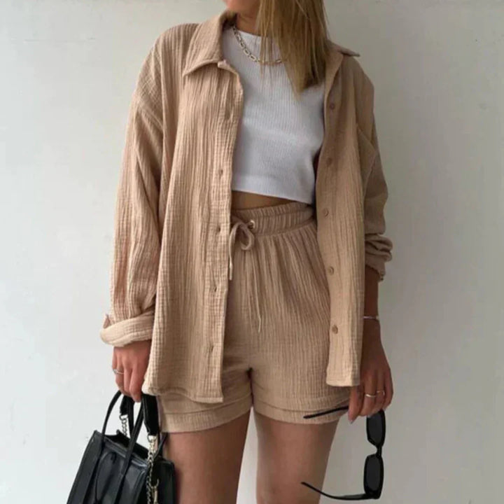 Katelyn - Conjunto De Dos Piezas Compuesto Por Camisa Y Pantalón Corto De Algodón