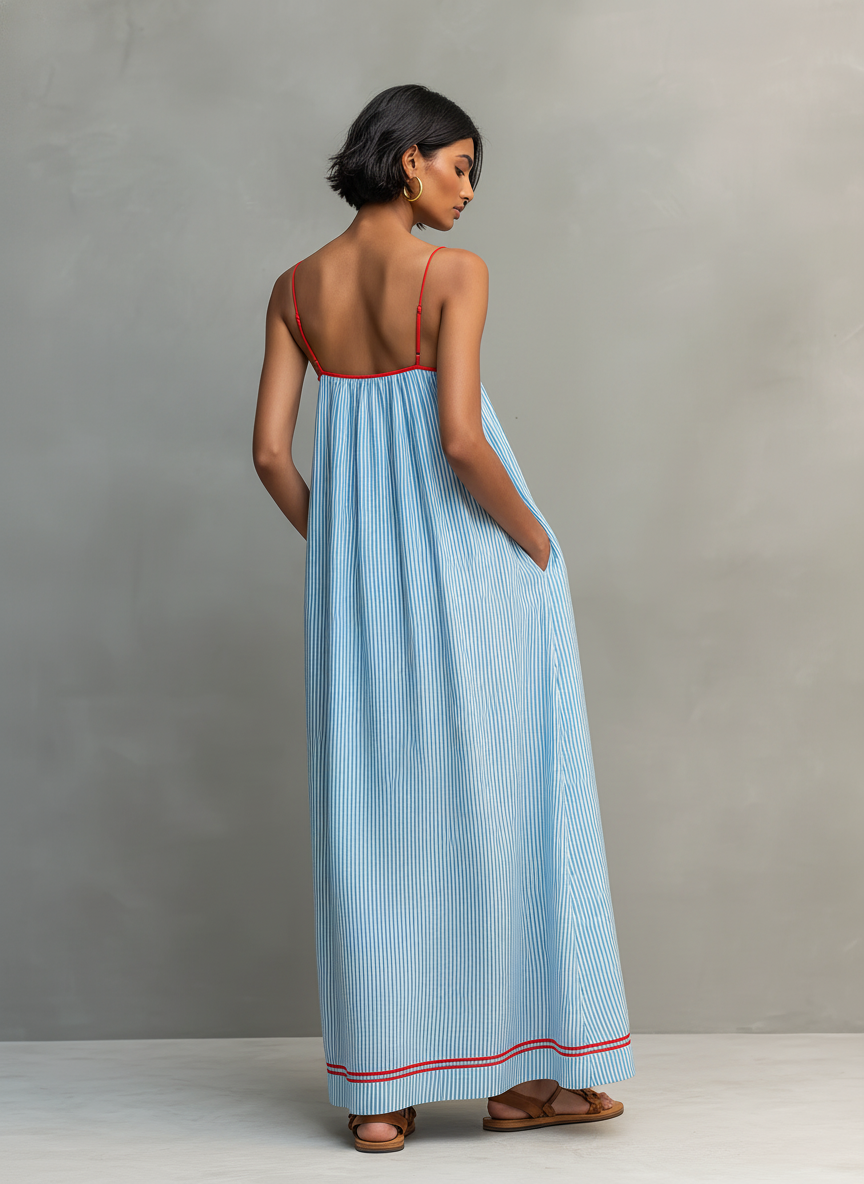 Aliyeva - Vestido Largo a Rayas