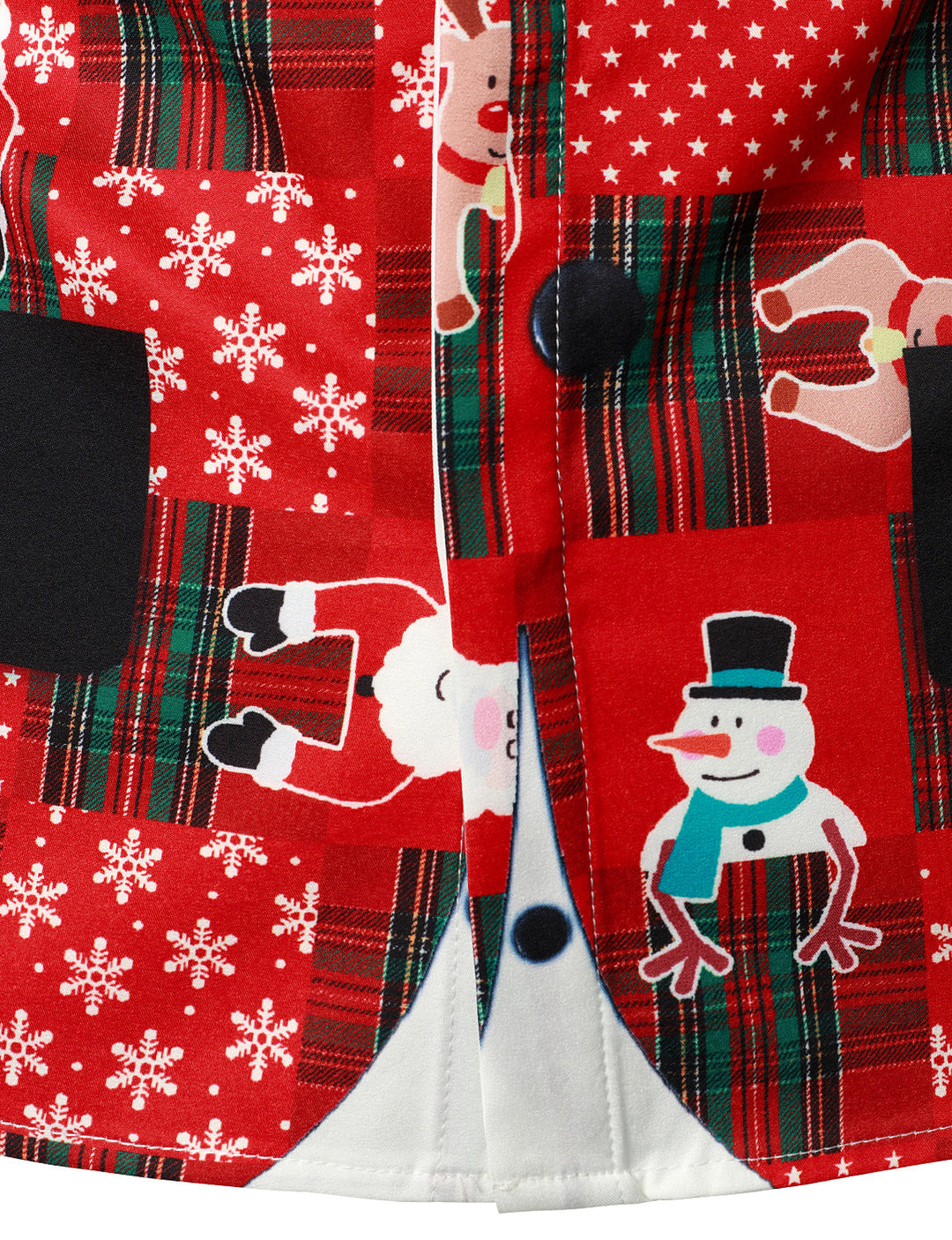 Hunter - Camisa de manga larga para Hombre con Estampado Tartán rojo vintage, Diseño Festivo y Motivo Navideño Sombrío
