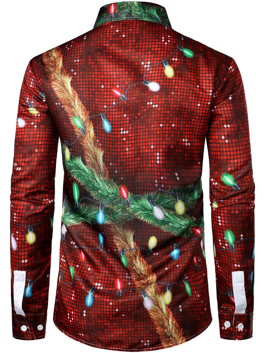 Bryce - Conjunto navideño Divertido para Hombre Camisa de manga Larga con Botones y Estampado Temático