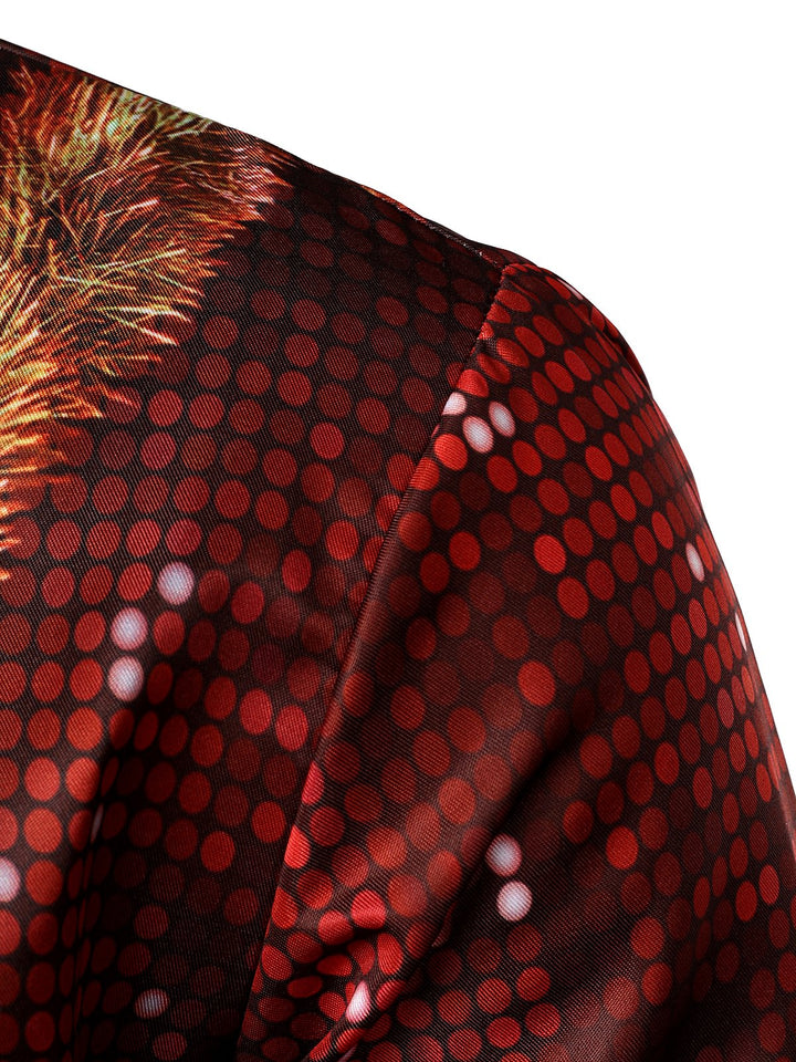 Bryce - Conjunto navideño Divertido para Hombre Camisa de manga Larga con Botones y Estampado Temático