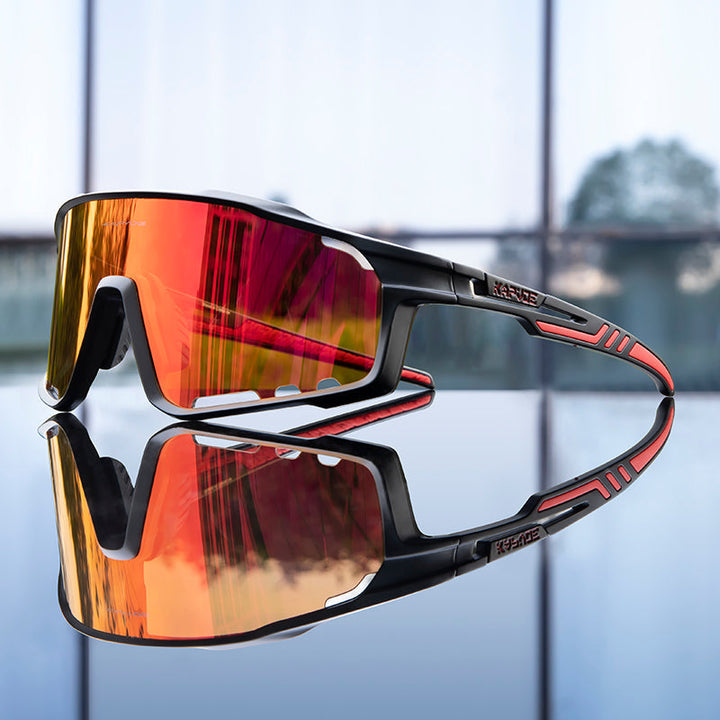 Aerovex - Gafas De Sol De Ciclismo Envolventes Con Cristales Espejados