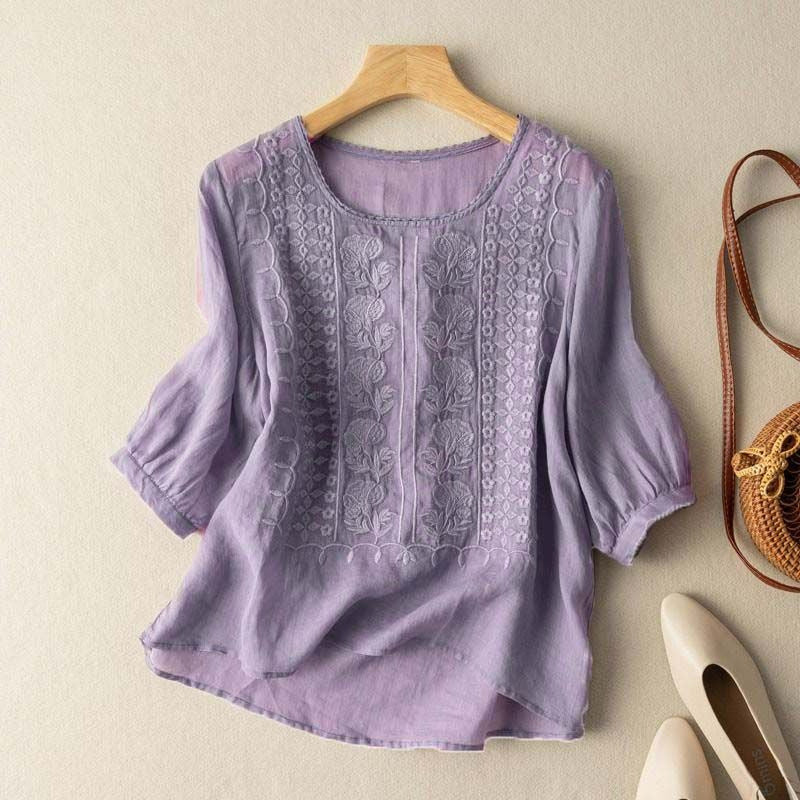 Litsa - Camisa Casual De Manga Corta