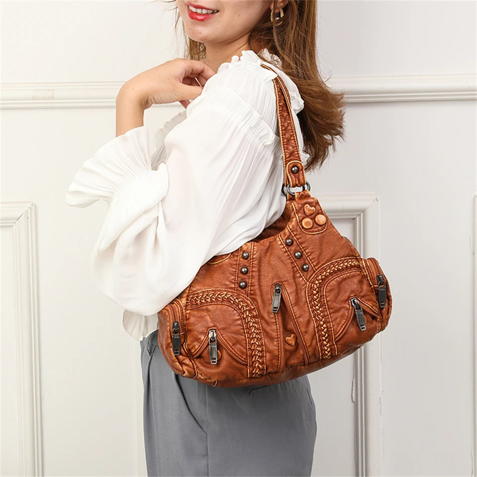 Alician - Bolso Boho con Múltiples Bolsillos con Cremallera