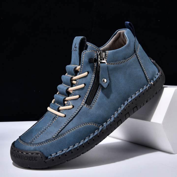 Yuval - Zapatillas De Cuero Con Cremallera Lateral