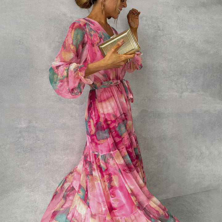 Jenina - Elegante Vestido Cruzado Con Estampado Floral