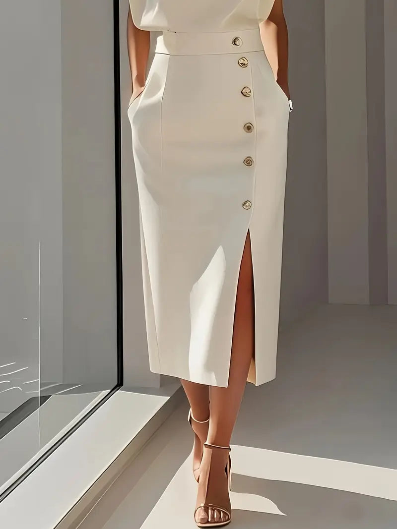 Yasmin - Vestido Midi Con Abertura Lateral
