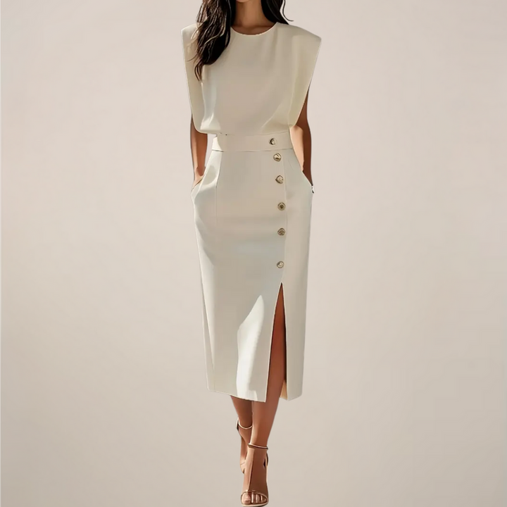 Yasmin - Vestido Midi Con Abertura Lateral