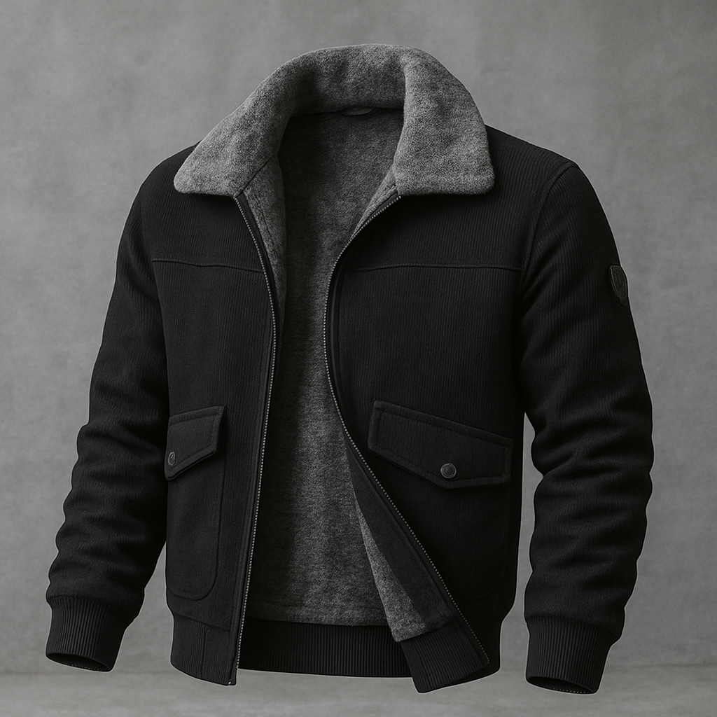 Nordine - Chaqueta Bomber Con Cuello De Piel Sintética