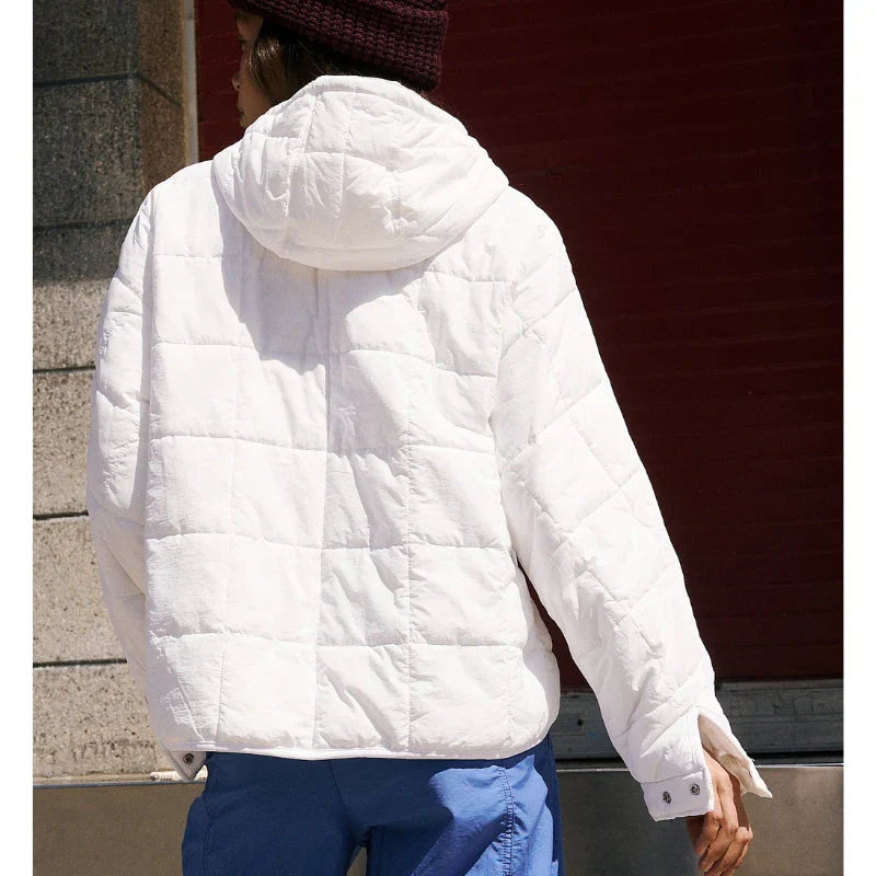 Merve - Elegante Manga Larga Puffer Chaqueta