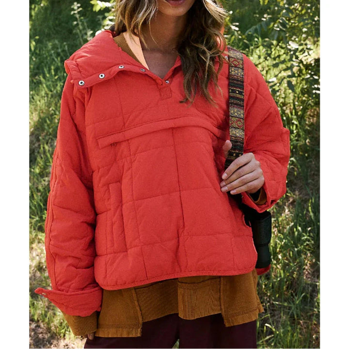 Merve - Elegante Manga Larga Puffer Chaqueta