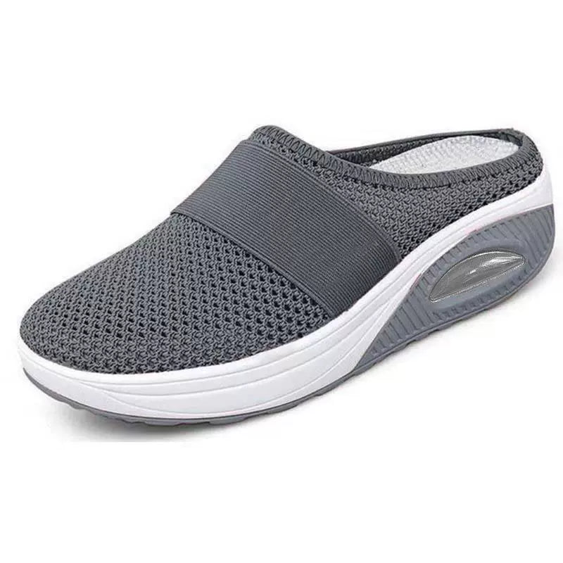 Schena - Zapatos Tipo Mule Con Plataforma y Malla Sin Cordones