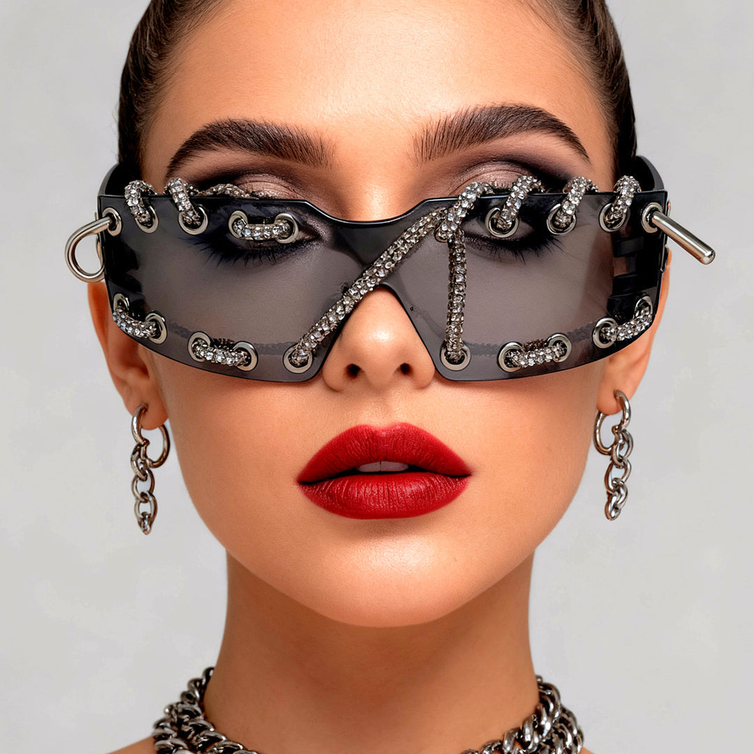 ChainShade - Gafas De Sol De Moda Con Cristales Con Tachuelas