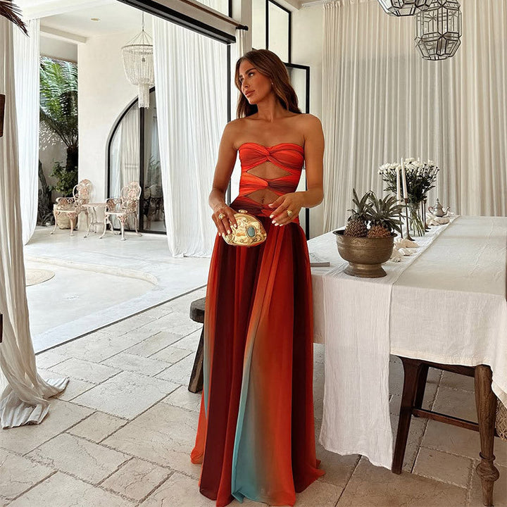 Edeltraud - Elegante Vestido Largo Sin Tirantes