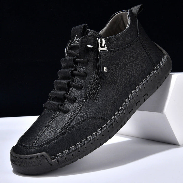 Yuval - Zapatillas De Cuero Con Cremallera Lateral