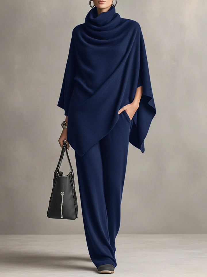 Laleh - Conjunto Urbano Informal De Poncho y Pantalones De Cuello Alto