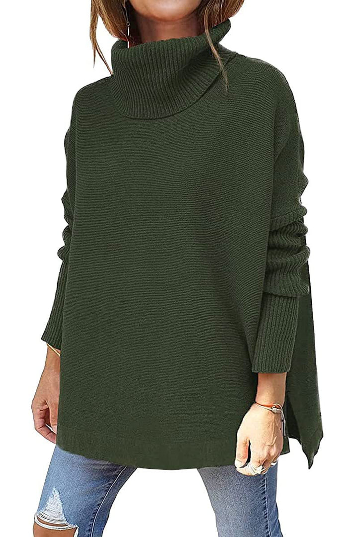 Latisha - Cómodo Jersey De Gran Tamaño De Cuello Alto