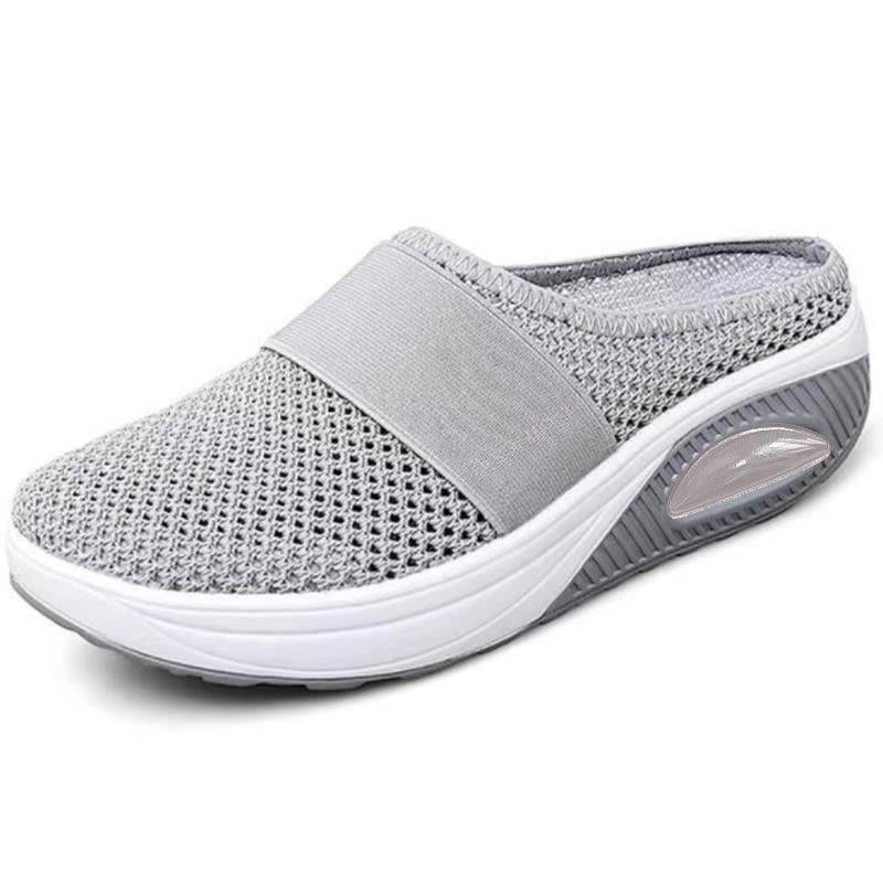Schena - Zapatos Tipo Mule Con Plataforma y Malla Sin Cordones