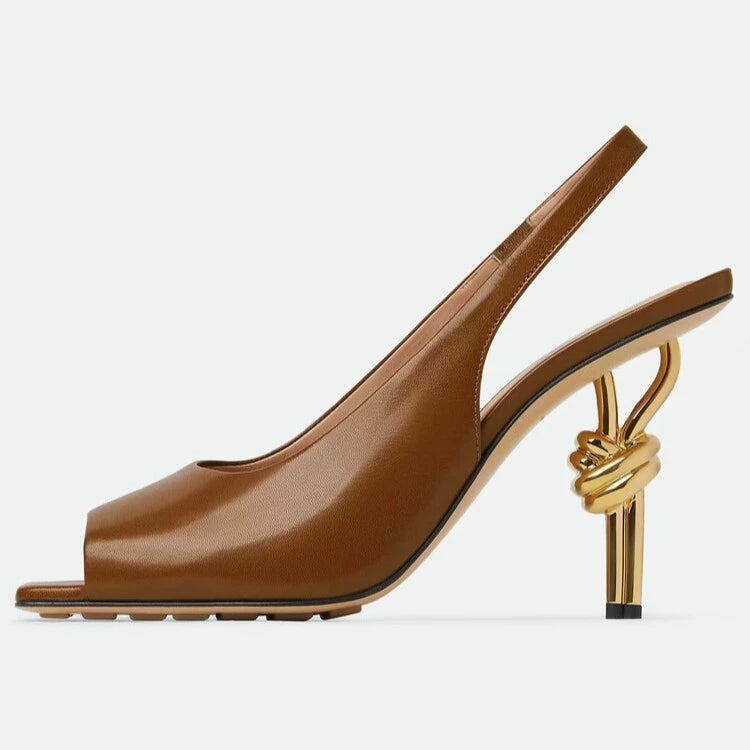 Zamren - Zapatos de Tacón Con Tiras en el Talón