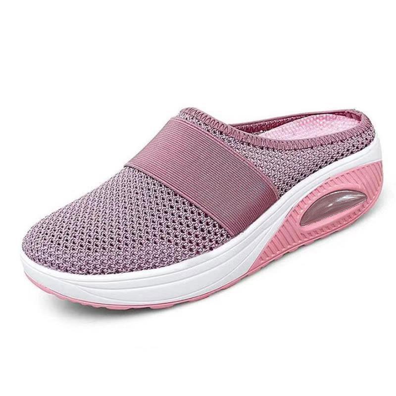 Schena - Zapatos Tipo Mule Con Plataforma y Malla Sin Cordones