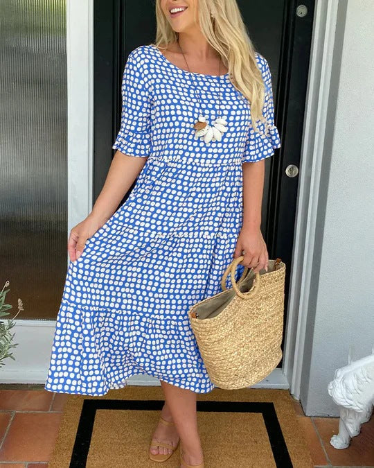 Mariam - Vestido Midi Con Mangas De Volantes