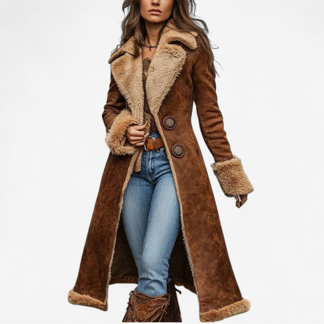 Gisella - Gabardina De Invierno De Ante Sintético