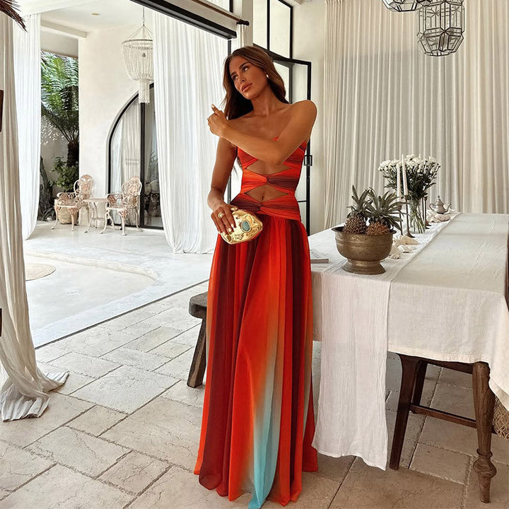 Edeltraud - Elegante Vestido Largo Sin Tirantes