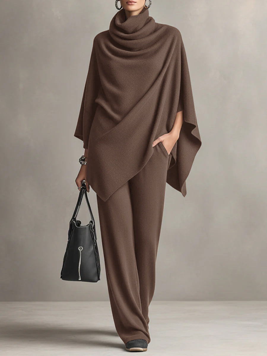 Laleh - Conjunto Urbano Informal De Poncho y Pantalones De Cuello Alto