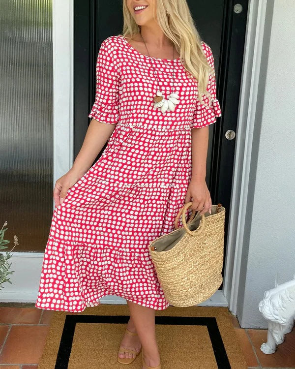 Mariam - Vestido Midi Con Mangas De Volantes