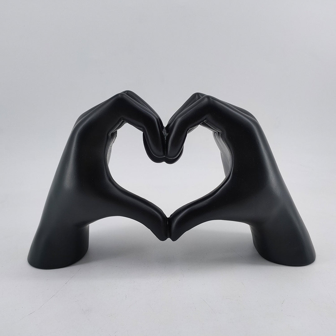 LoveSculpt - Estatua Moderna De Madera Con Manos En Forma De Corazón