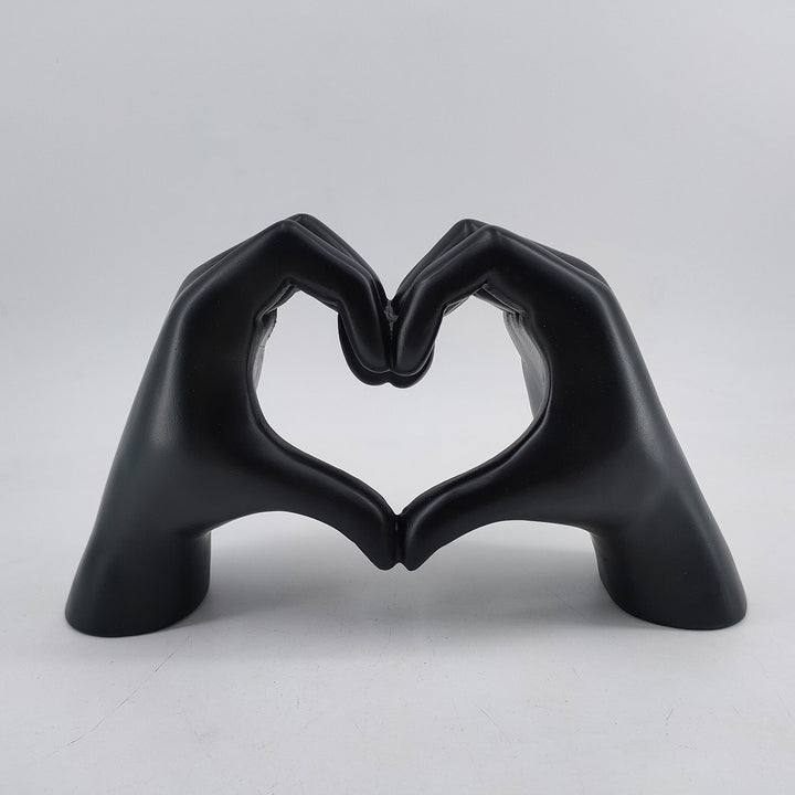 LoveSculpt - Estatua Moderna De Madera Con Manos En Forma De Corazón
