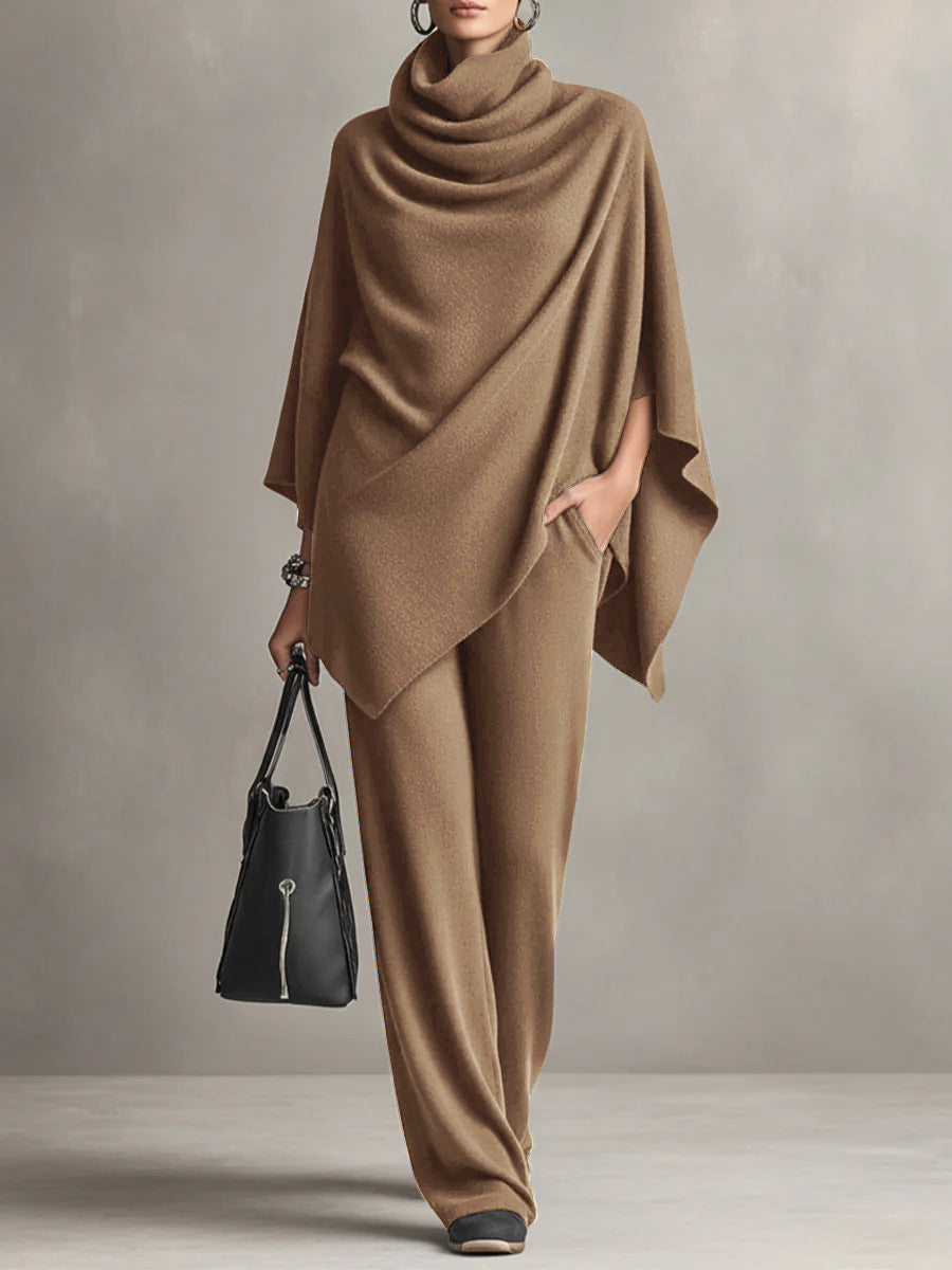 Laleh - Conjunto Urbano Informal De Poncho y Pantalones De Cuello Alto