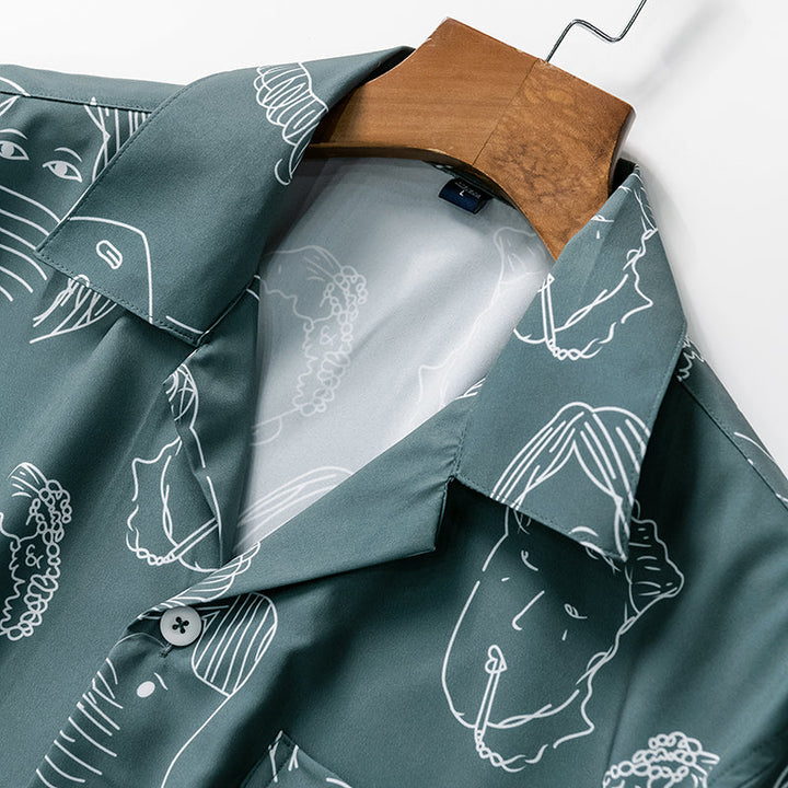 Bertrend - Camisa Estampada De Manga Corta