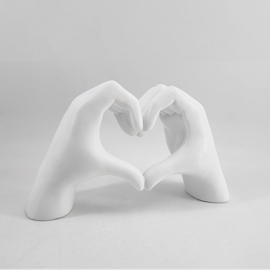 LoveSculpt - Estatua Moderna De Madera Con Manos En Forma De Corazón