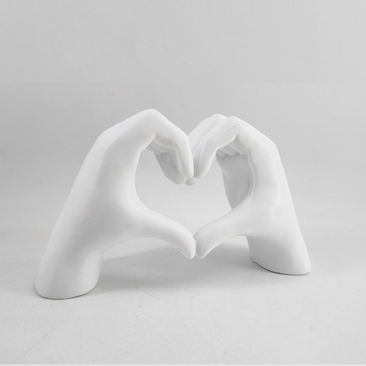 LoveSculpt - Estatua Moderna De Madera Con Manos En Forma De Corazón