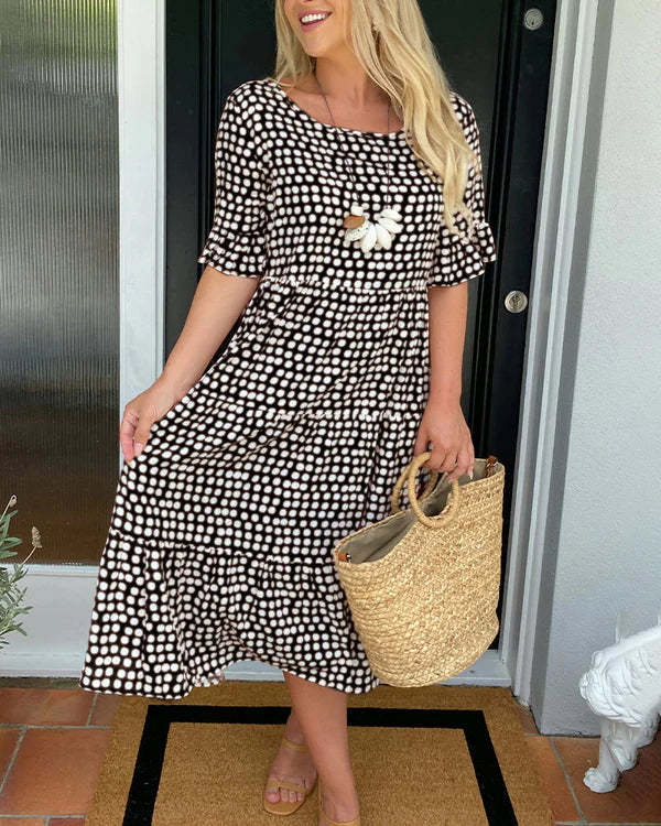 Mariam - Vestido Midi Con Mangas De Volantes