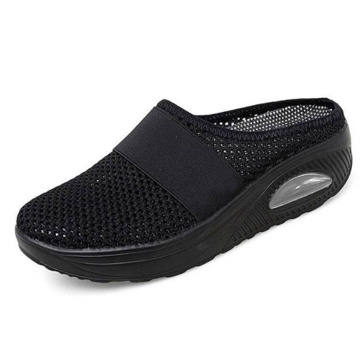 Schena - Zapatos Tipo Mule Con Plataforma y Malla Sin Cordones
